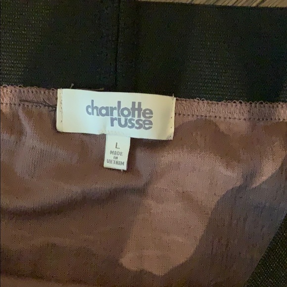 Charlotte Russe Gold Ruched Mini Skirt. - Picture 4 of 5